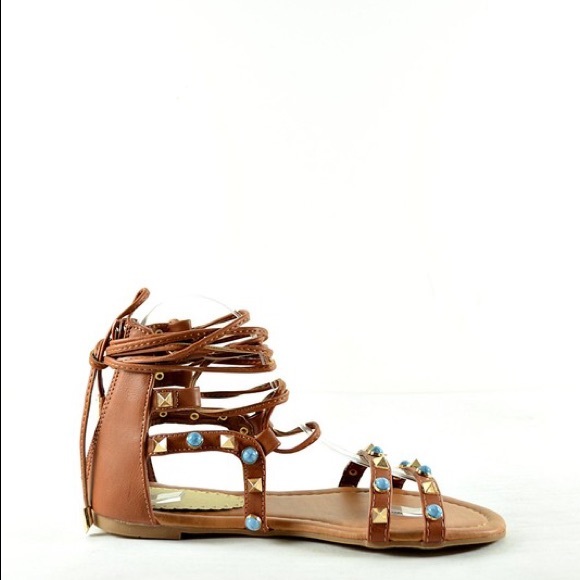 CLEARANCE Pearl & Stud Festival Gladiator Sandals - Picture 6 of 8